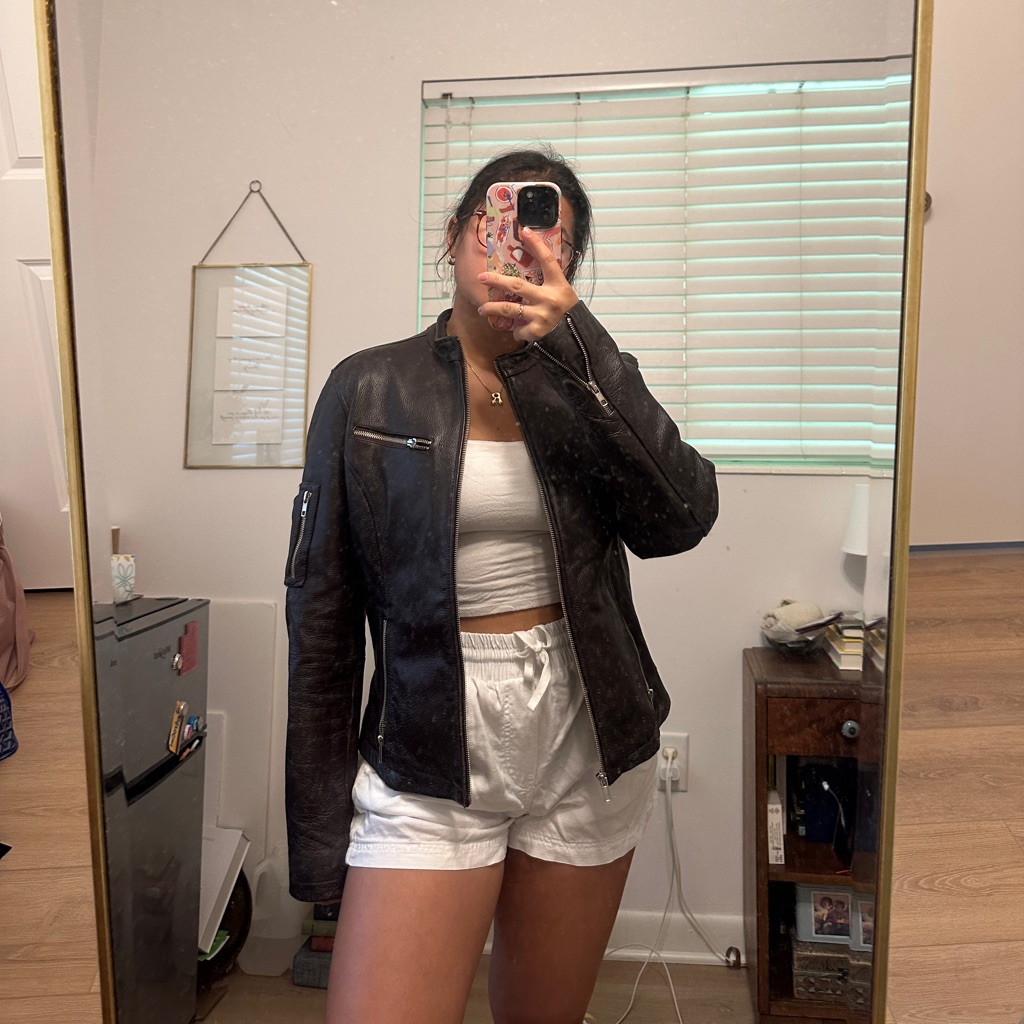 Wilsons Leather Brown Motorcycle Leather Jacket